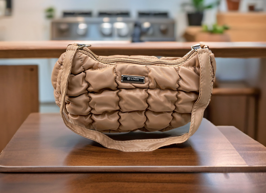 Slingss Premium Range Brown Color Leather Material Hand Bag For Ladies