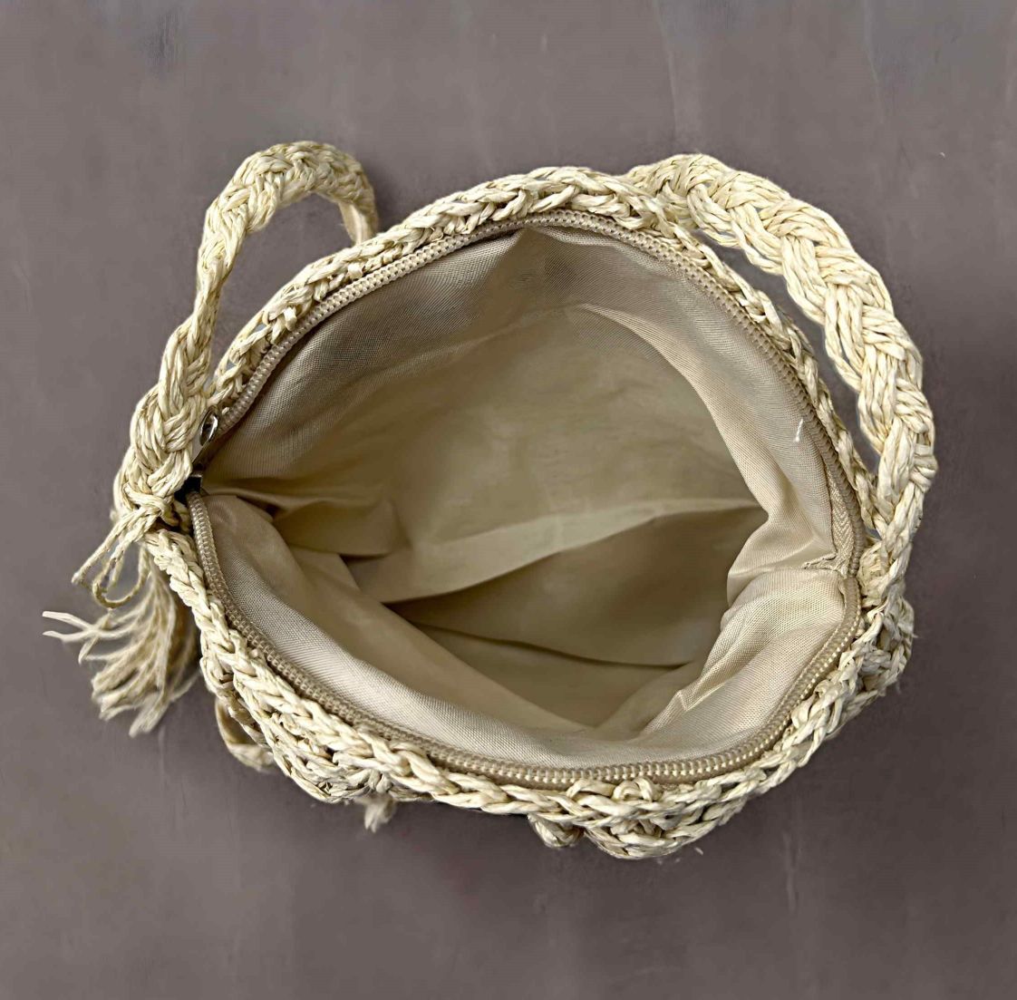 Slingss Exclusive Handmade Eco-Friendly Jute Round Shape Sling Bag For Ladies With Long Strap