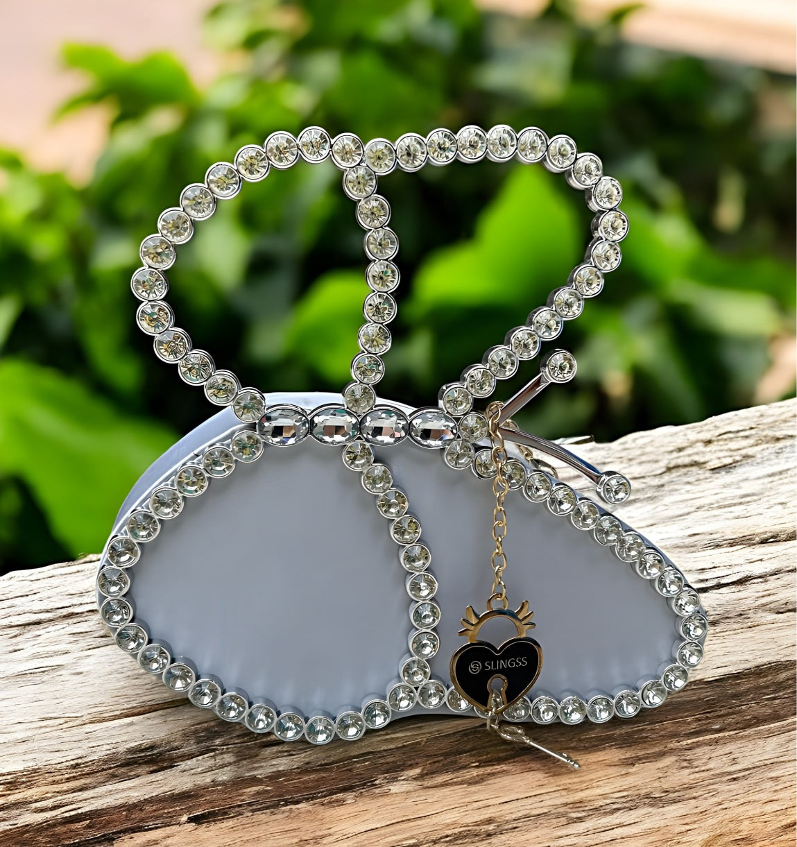 Slingss Exclusive Premium Butterfly Shape Partywear Diamond Embroidered Handbag For Ladies