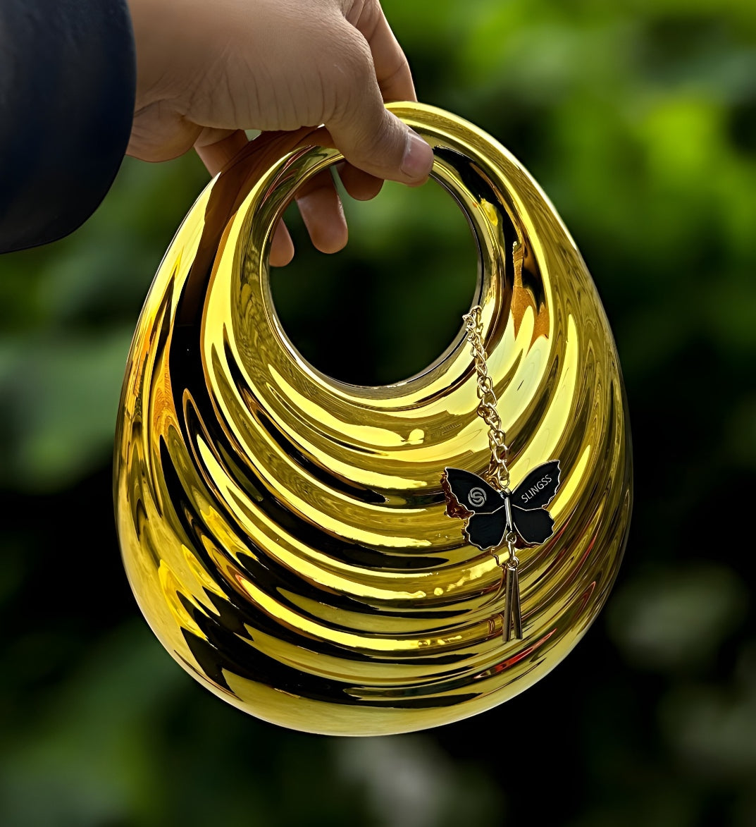 Slingss Luxury Range Exclusive Crystal Acrylic Partywear Handbag Purse For Ladies With Long Chain