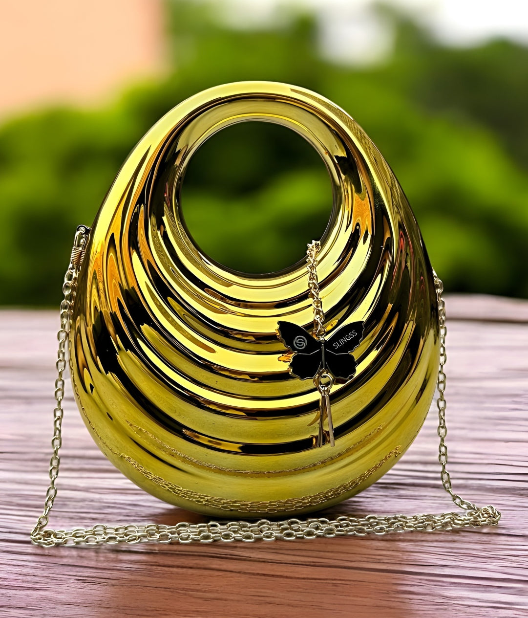 Slingss Luxury Range Exclusive Crystal Acrylic Partywear Handbag Purse For Ladies With Long Chain