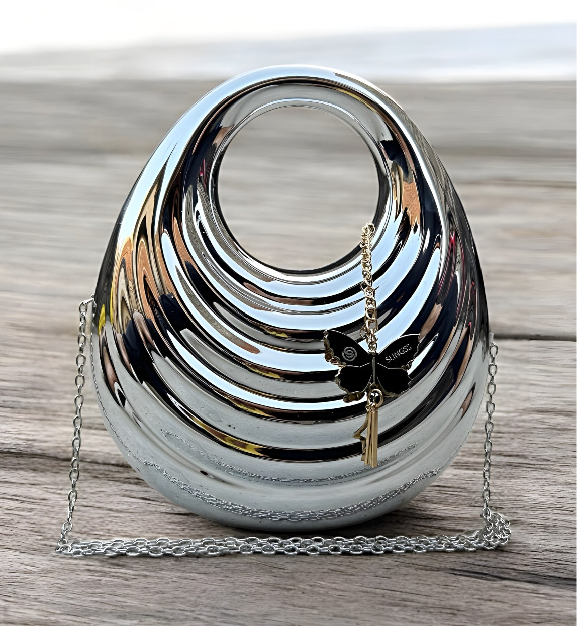 Slingss Luxury Range Exclusive Crystal Acrylic Partywear Handbag Purse For Ladies With Long Chain