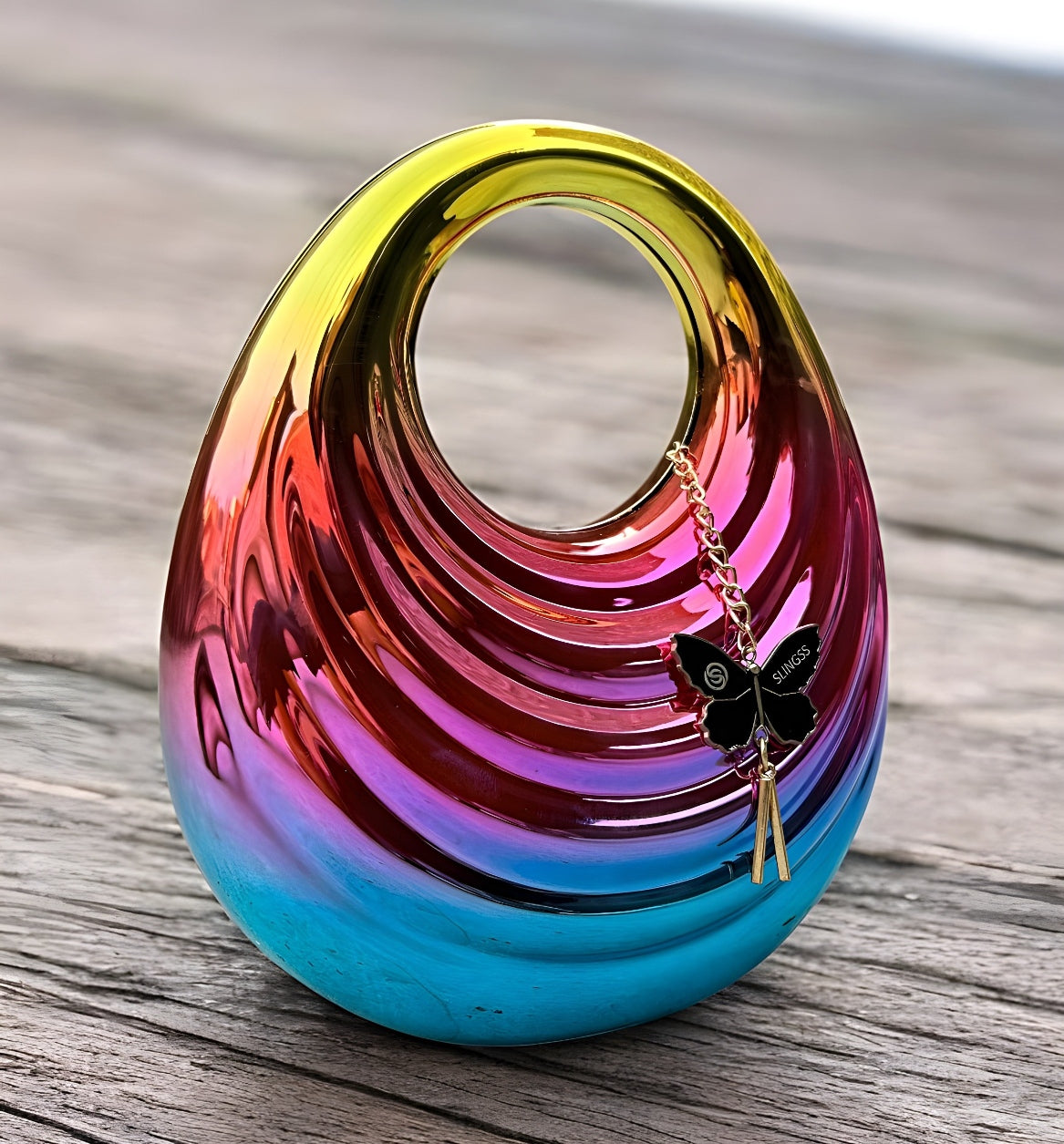 Slingss Luxury Range Exclusive Crystal Acrylic Partywear Handbag Purse For Ladies With Long Chain