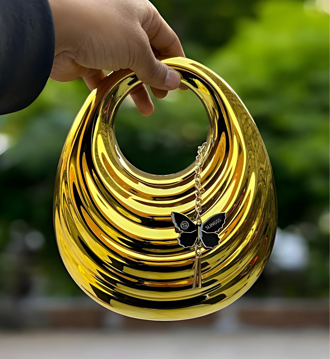 Slingss Luxury Range Exclusive Crystal Acrylic Partywear Handbag Purse For Ladies With Long Chain