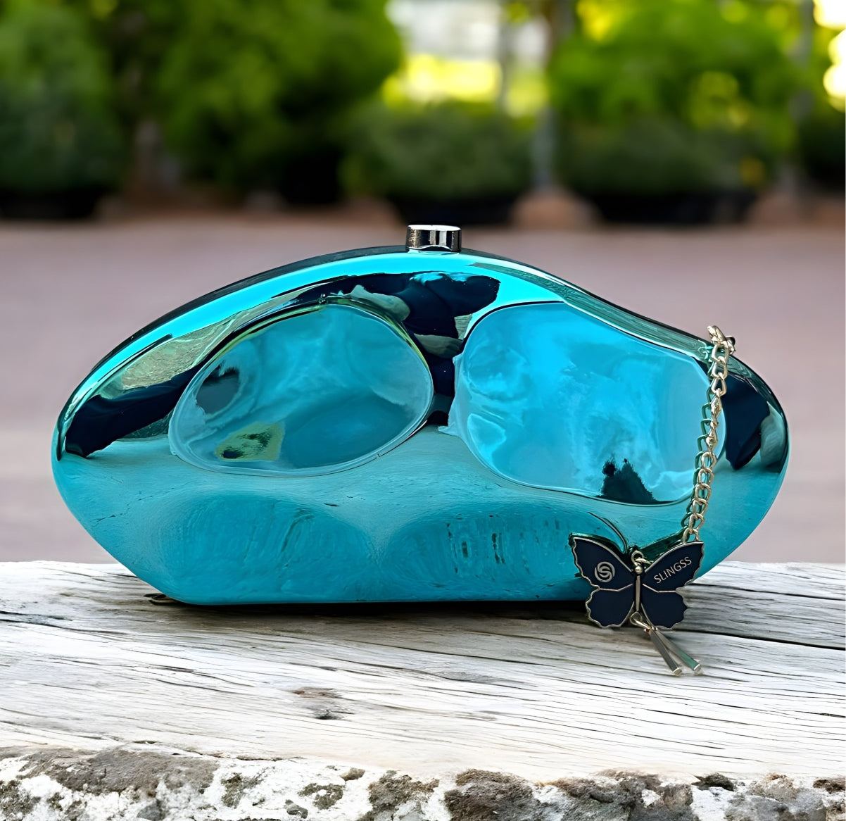 Slingss Luxury Range Exclusive Crystal Acrylic Partywear Clutch For Ladies With Long Chain