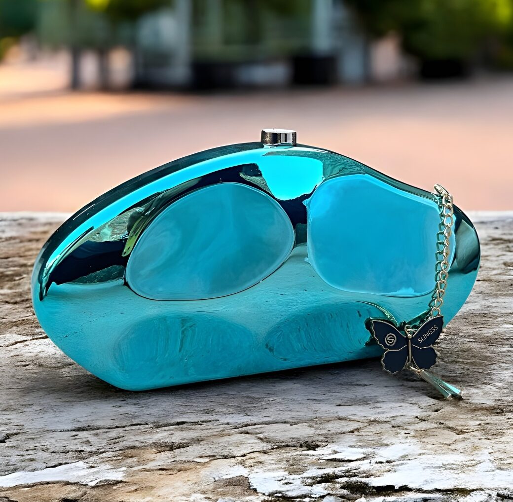 Slingss Luxury Range Exclusive Crystal Acrylic Partywear Clutch For Ladies With Long Chain