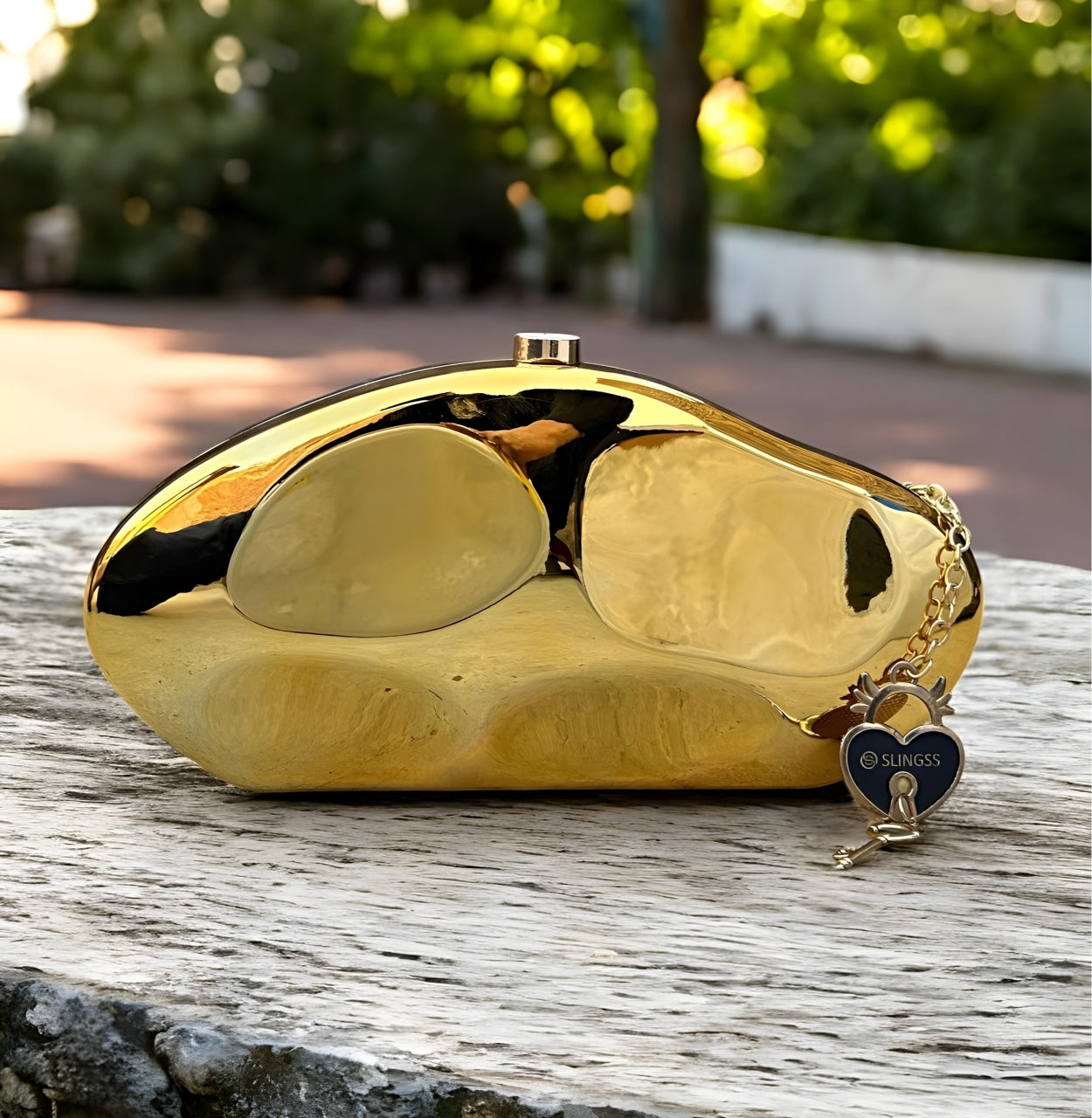 Slingss Luxury Range Exclusive Crystal Acrylic Partywear Clutch For Ladies With Long Chain