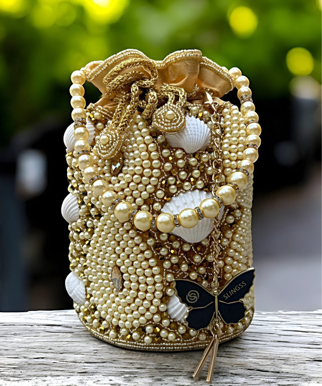 Slingss Exclusive Premium Embroidered Partywear Potli Handbag For Ladies With Handle