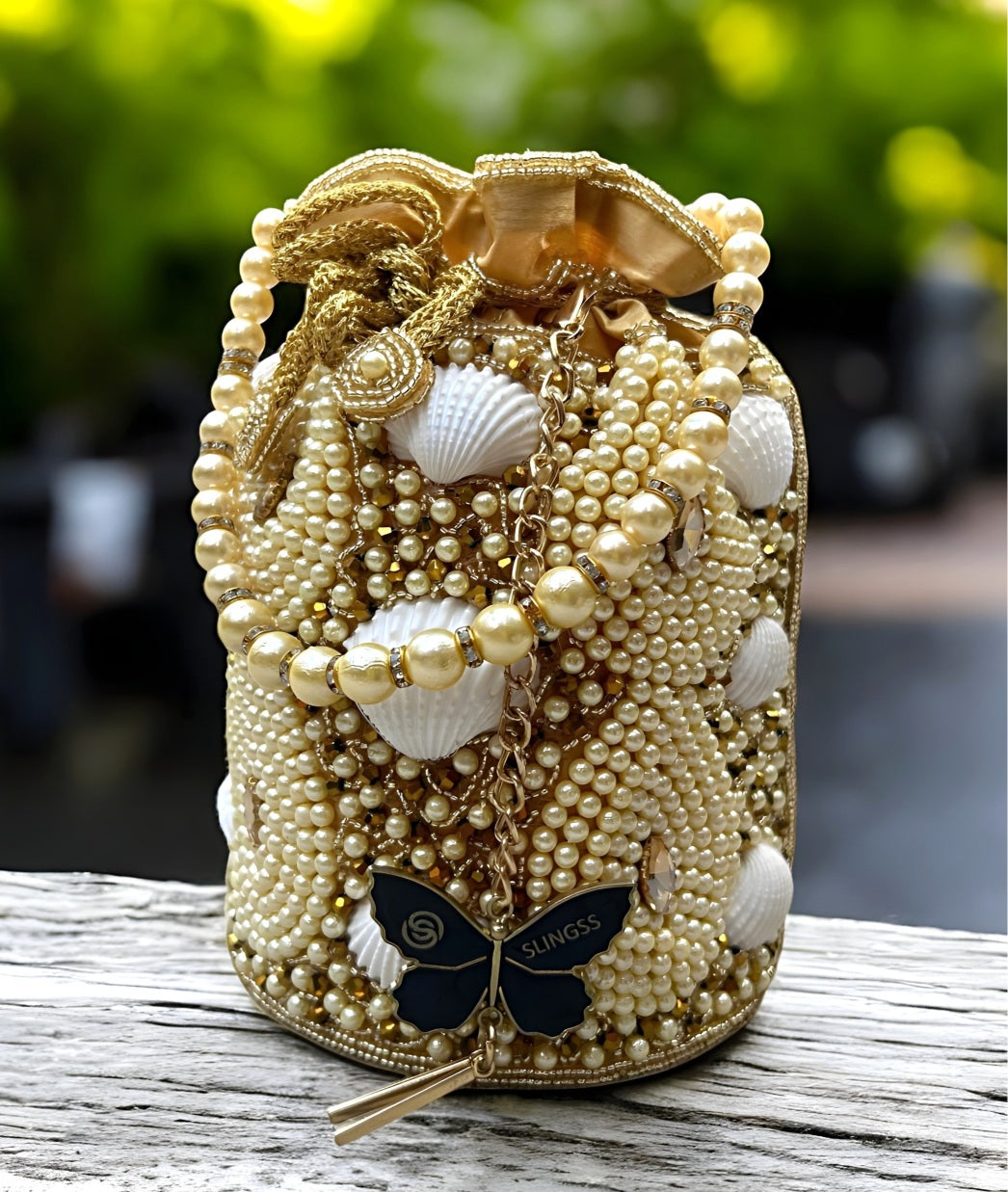 Slingss Exclusive Premium Embroidered Partywear Potli Handbag For Ladies With Handle