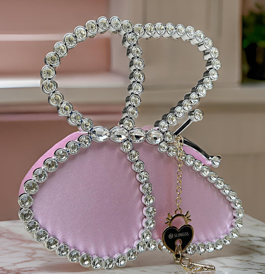 Slingss Exclusive Premium Butterfly Shaped Partywear Diamond Embroidered Handbag For Ladies