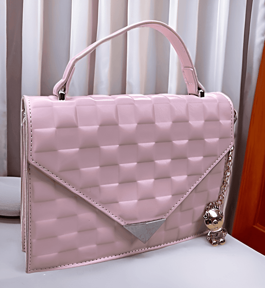 Slingss Premium Range Pink Color Beautiful Sling Bag For Ladies With Silver Handle Chain
