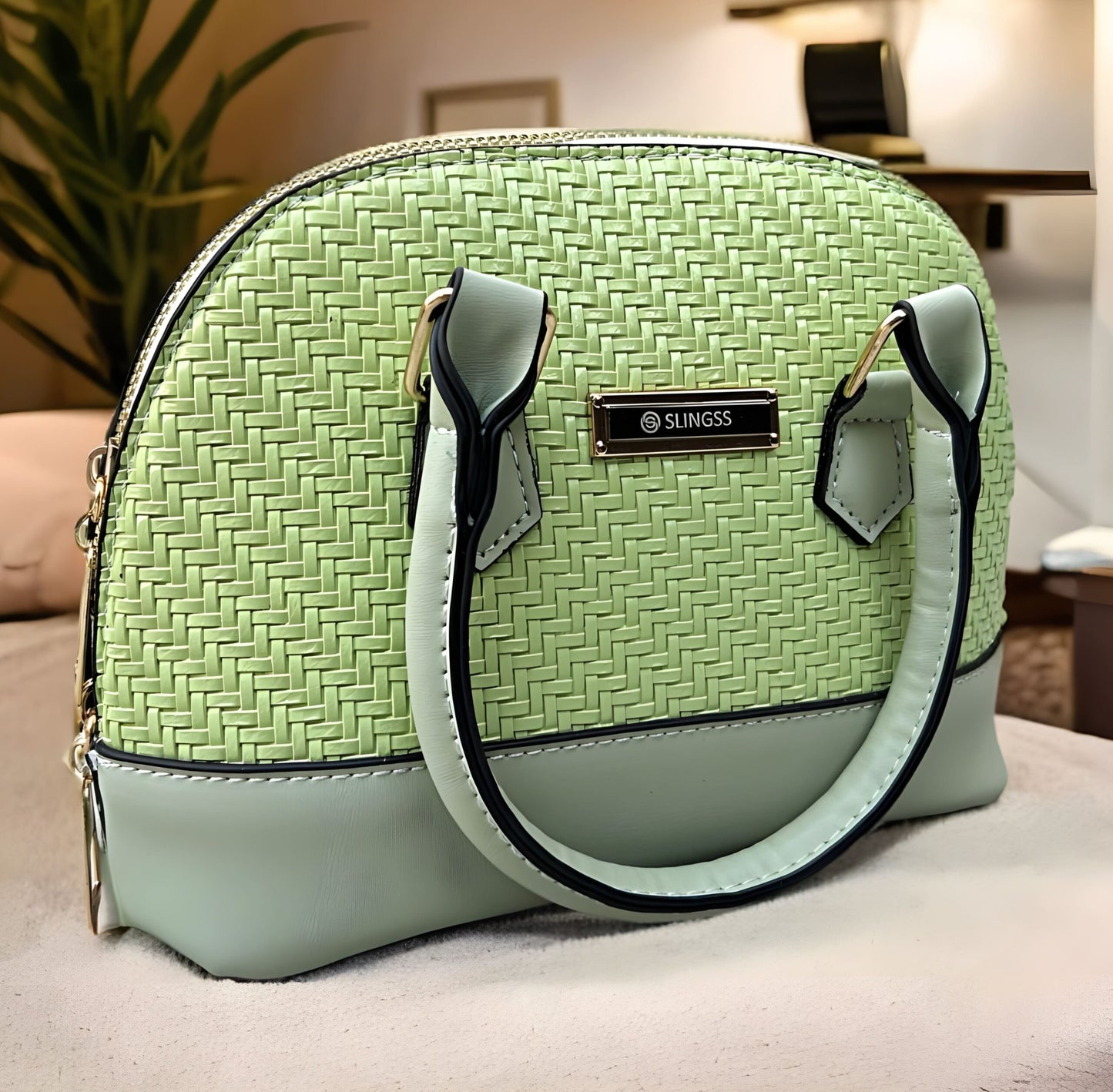 Slingss Premium Dual Color Sling Bag For Ladies With Long Belt & Handle