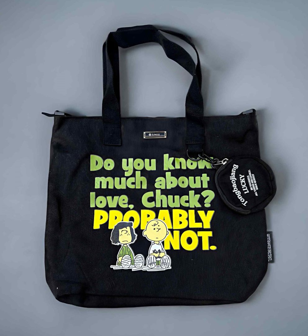 Slingss Premium Black Big Size Tote Bag For Ladies With Long Belt