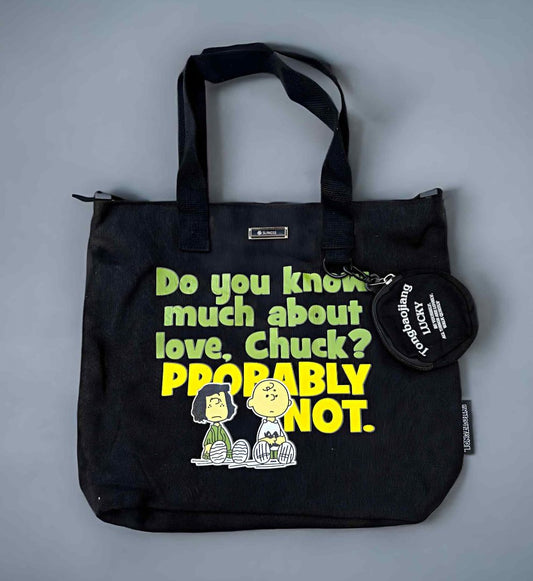 Slingss Premium Black Big Size Tote Bag For Ladies With Long Belt