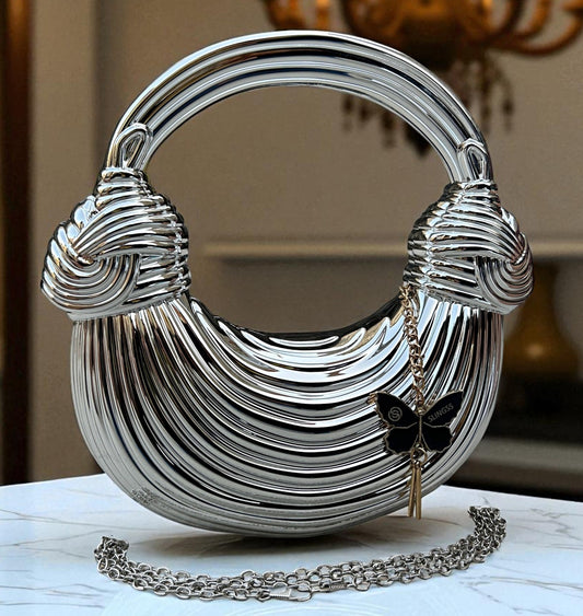 Slingss Luxury Range Exclusive Crystal Acrylic Partywear Handbag Purse For Ladies With Long Chain