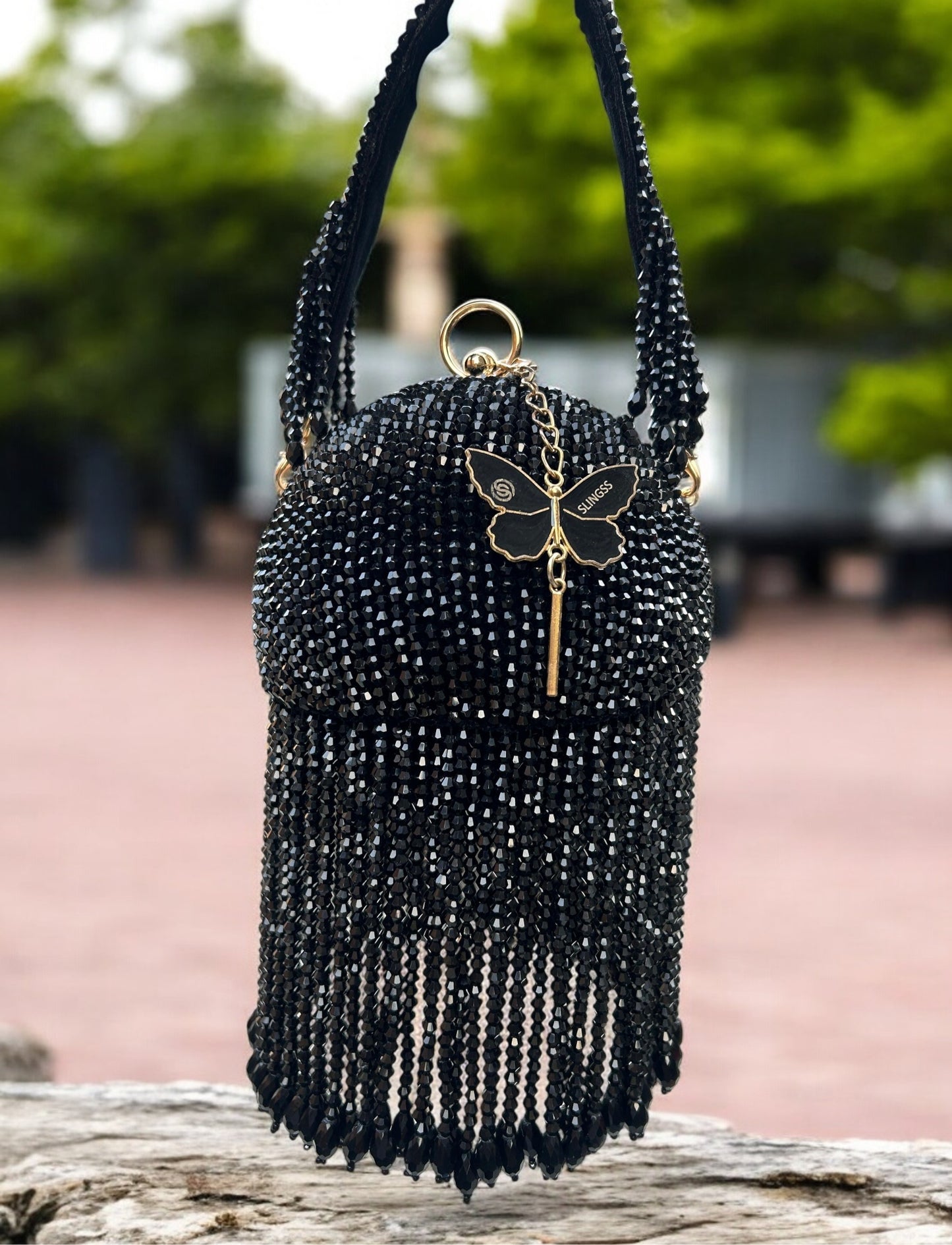 Slingss Exclusive Luxury Range Ball Shaped Crystal Partywear Handbag For Ladies With Handle