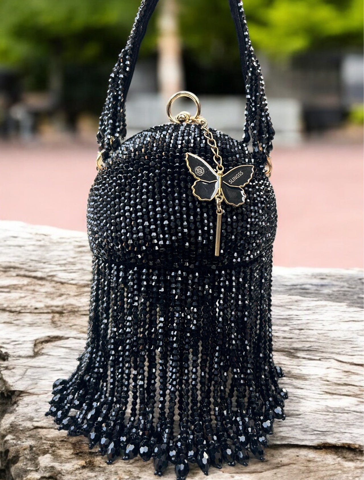 Slingss Exclusive Luxury Range Ball Shaped Crystal Partywear Handbag For Ladies With Handle