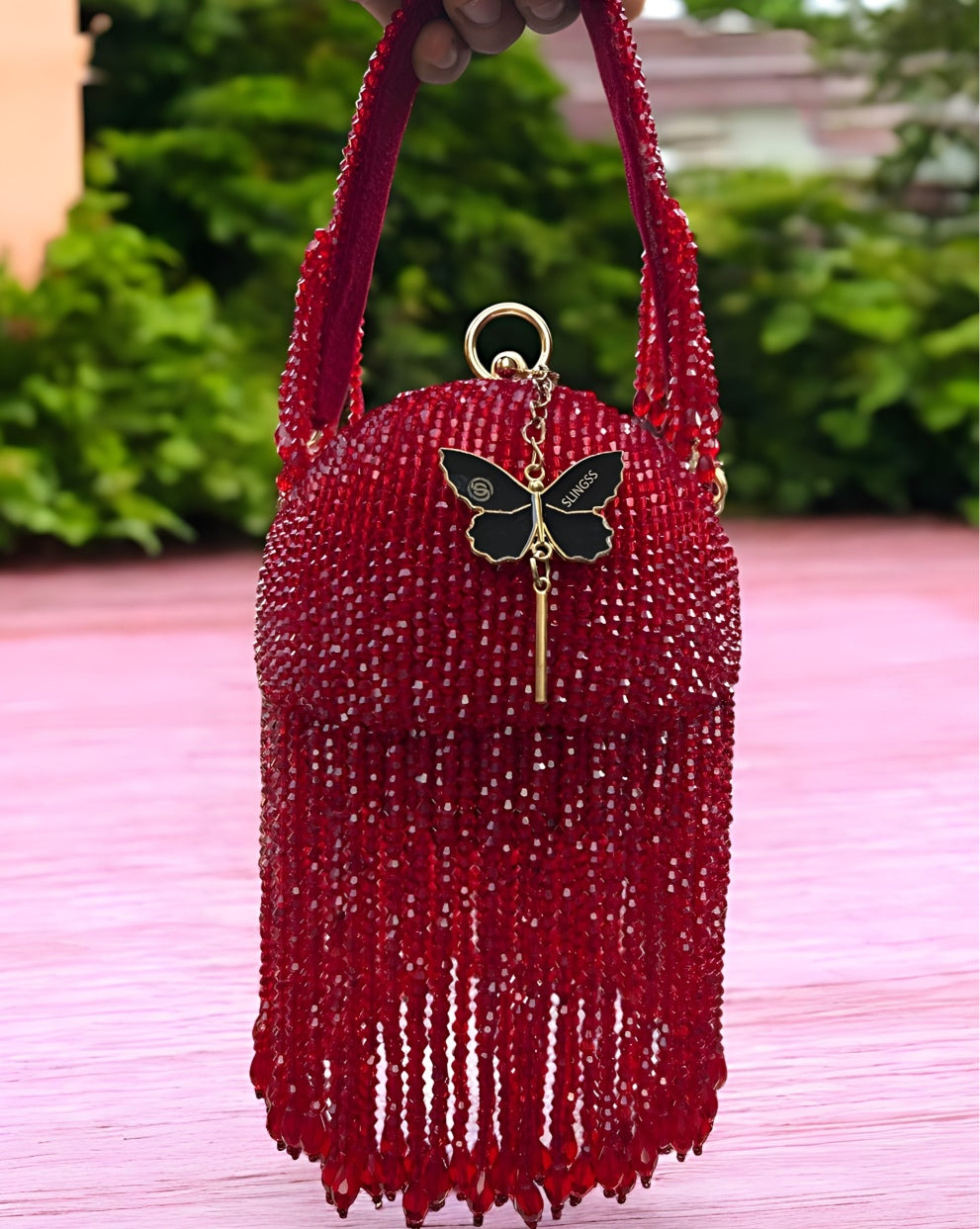 Slingss Exclusive Luxury Range Ball Shaped Crystal Partywear Handbag For Ladies With Handle