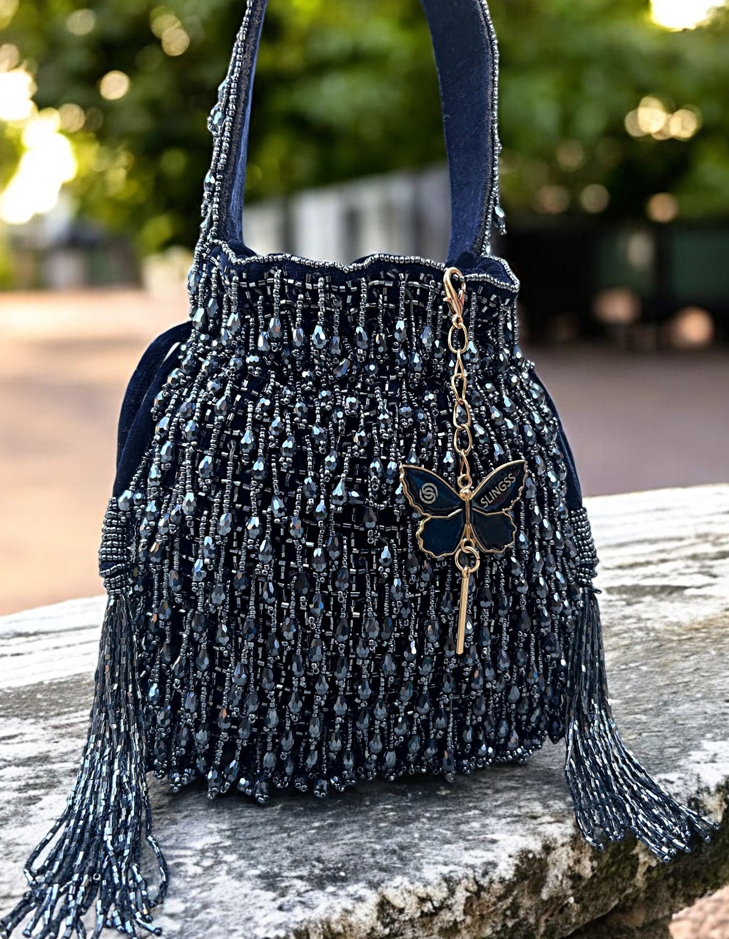 Slingss Exclusive Luxury Range Crystal Partywear Potli For Ladies With Handle