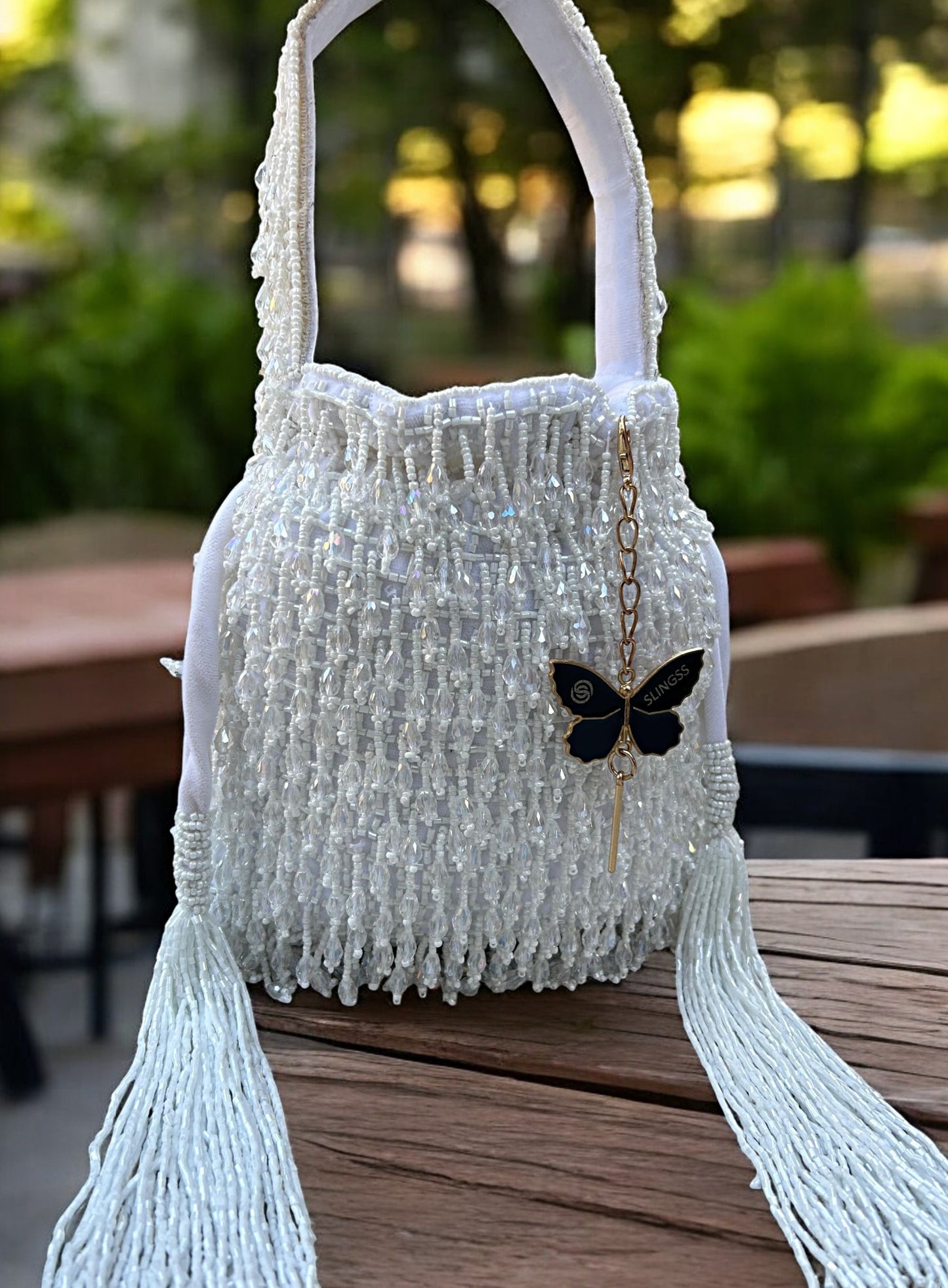 Slingss Exclusive Luxury Range Crystal Partywear Potli For Ladies With Handle